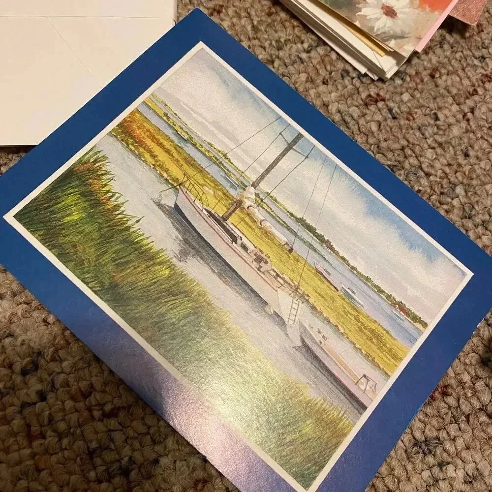 VTG 1 Box Birthday Print Art Painting Greeting Cards and other cards Collection